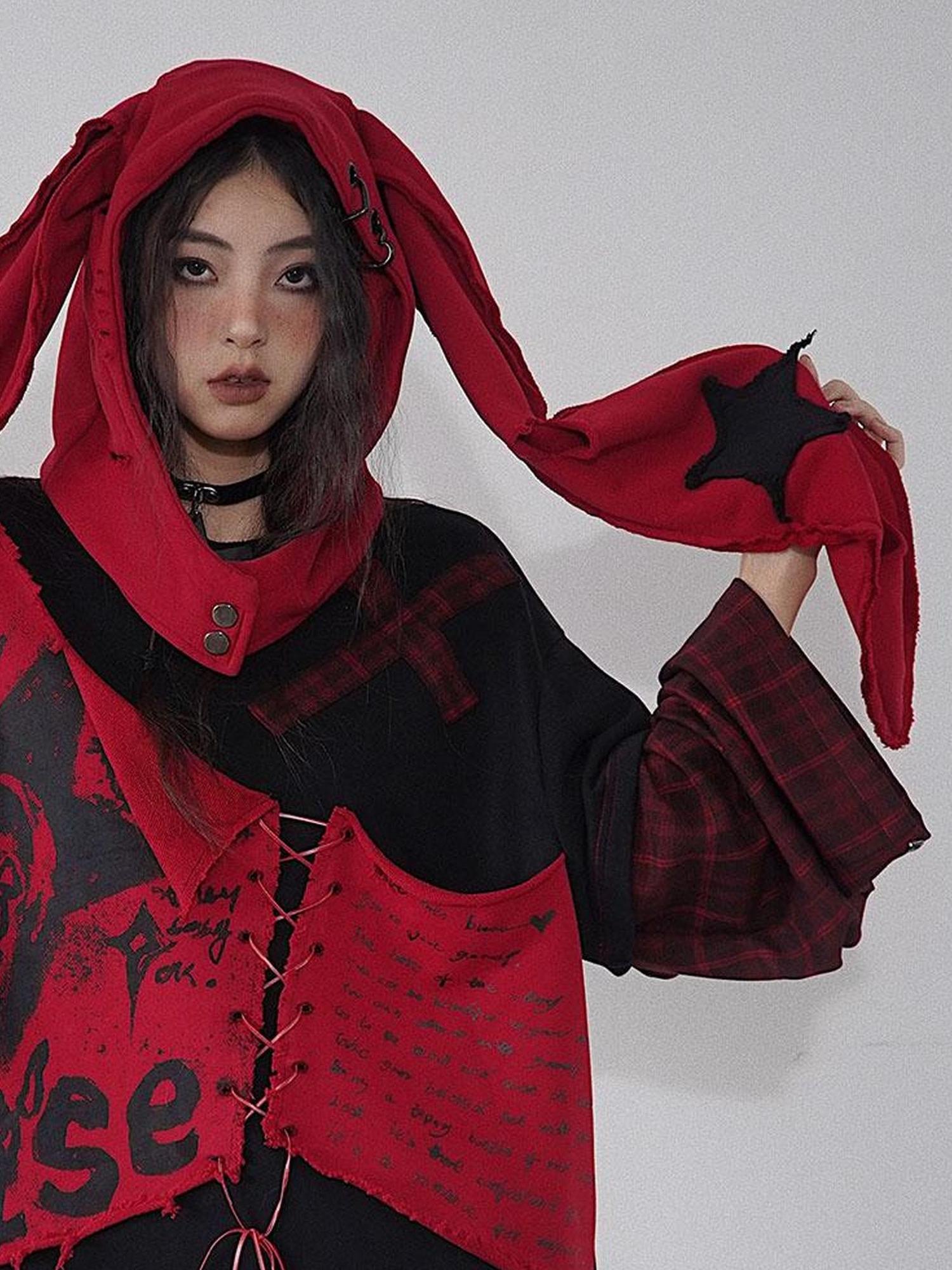 WSW WUSHENWU Rebel Star Black Hole Heart Scarf