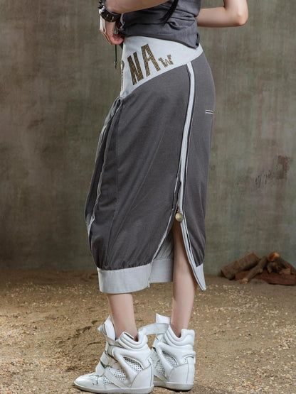 Reborn Flame Punk Multiway Diamond Low Waist Maxi Skirt
