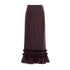 YOSHUYUKI Red Black Striped Straight Lace Maxi Skirt