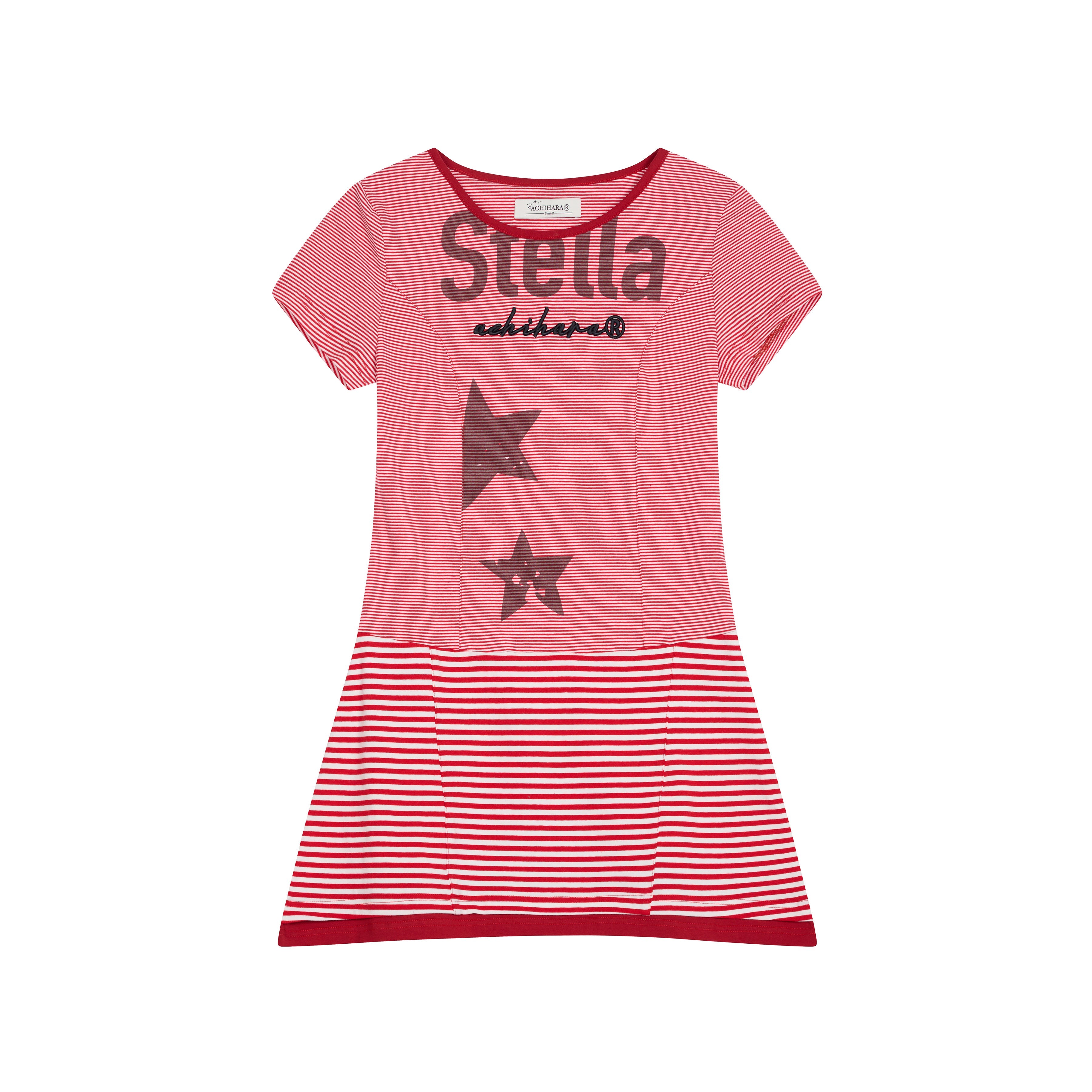 Achihara Stella Stolen Romance Short Sleeve Striped Dress