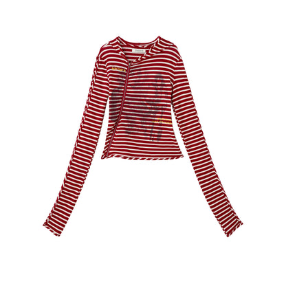 Achihara Striped Punk Bandage Coat