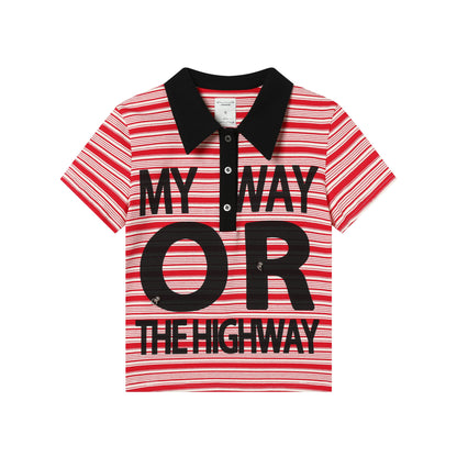 Achihara Rebel Stripe Polo My Way Or The Highway