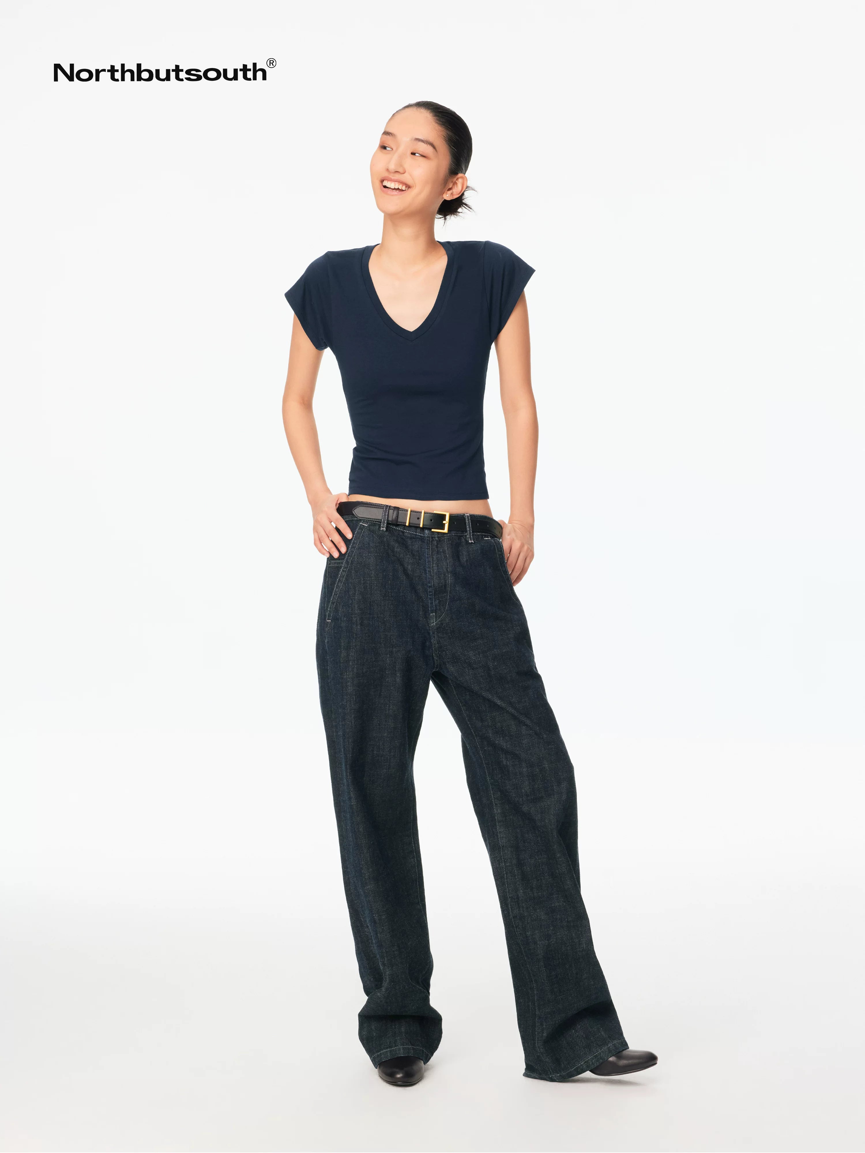 Red Selvedge Tapered Mid Low Waist Women&