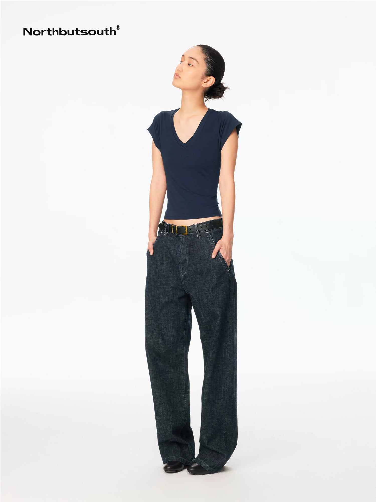 Red Selvedge Tapered Mid Low Waist Women&