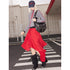 2th Desire Wool Lace Tie Waist Asymmetric Knit Skirt