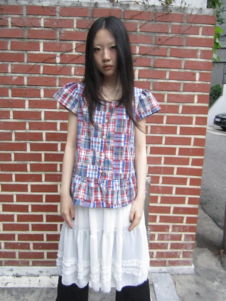 Vintage Checkered Patchwork Quarter Inch Socket Wrench Sleeve Top