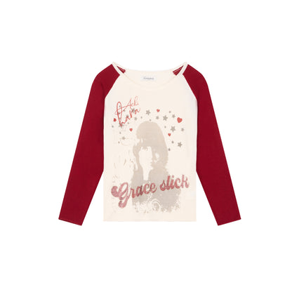 Achihara Jefferson Airplane Grace Slick Graphic Tee Long Sleeve