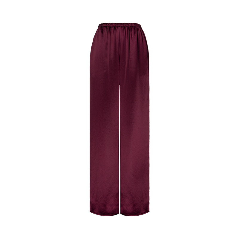 Relaxed Straight Satin Minimalist Pants