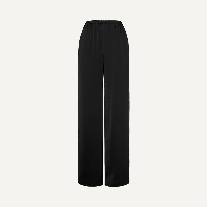 Relaxed Straight Satin Minimalist Pants