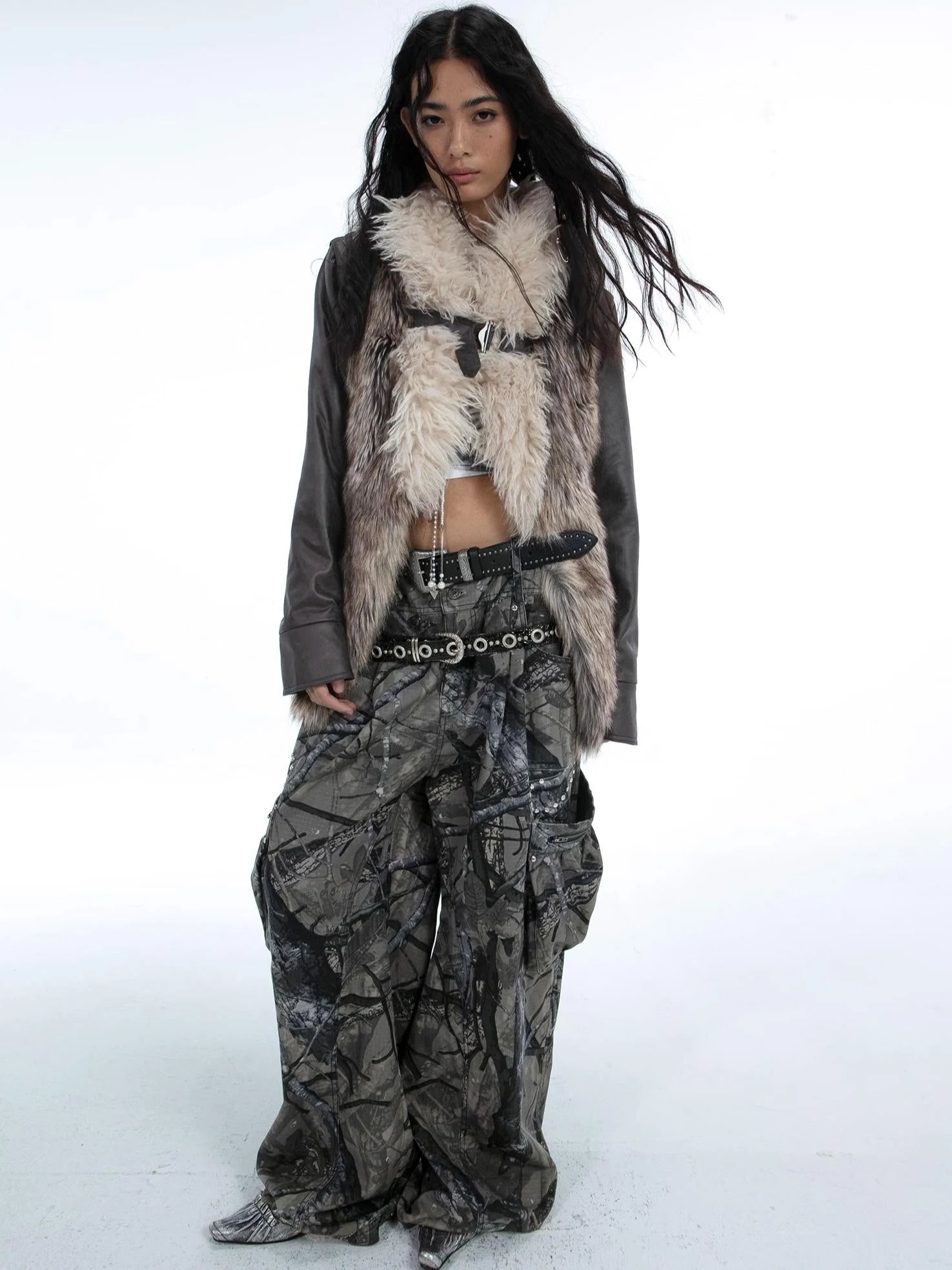 Removable Sleeve Faux Fur Eco Coat Jacket