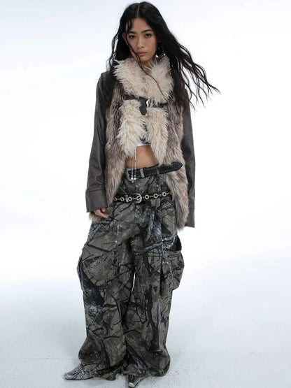 Removable Sleeve Faux Fur Eco Coat Jacket