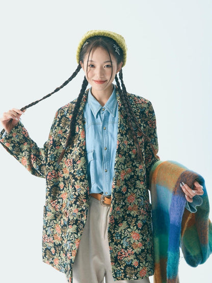Sweet Mi Retro Bloom Lapel Jacket