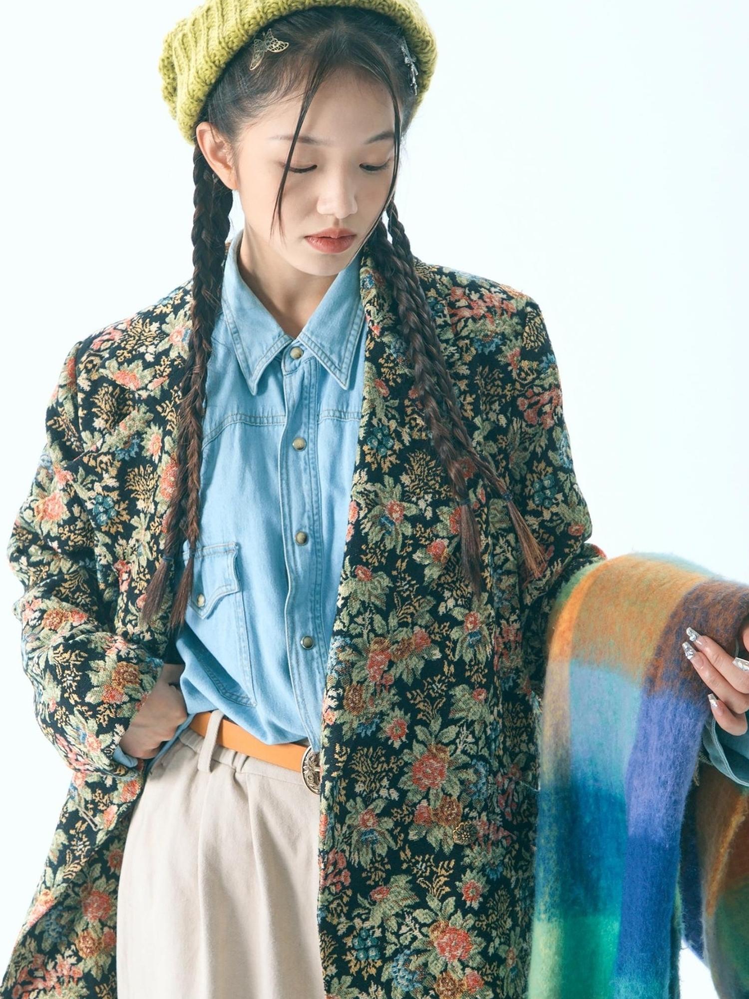 Sweet Mi Retro Bloom Lapel Jacket