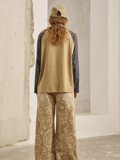 Retro Cat Coin Raglan Sleeve Tee