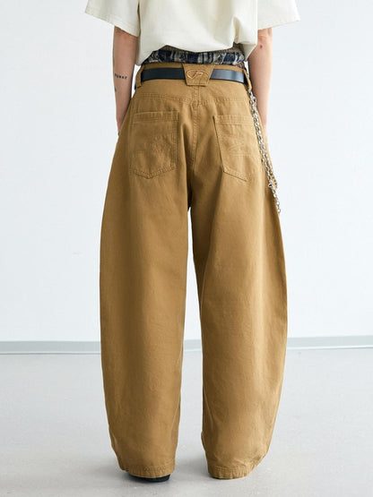 Peoplesense Retro Cotton Wide Leg Scimitar Pants Loose Fit