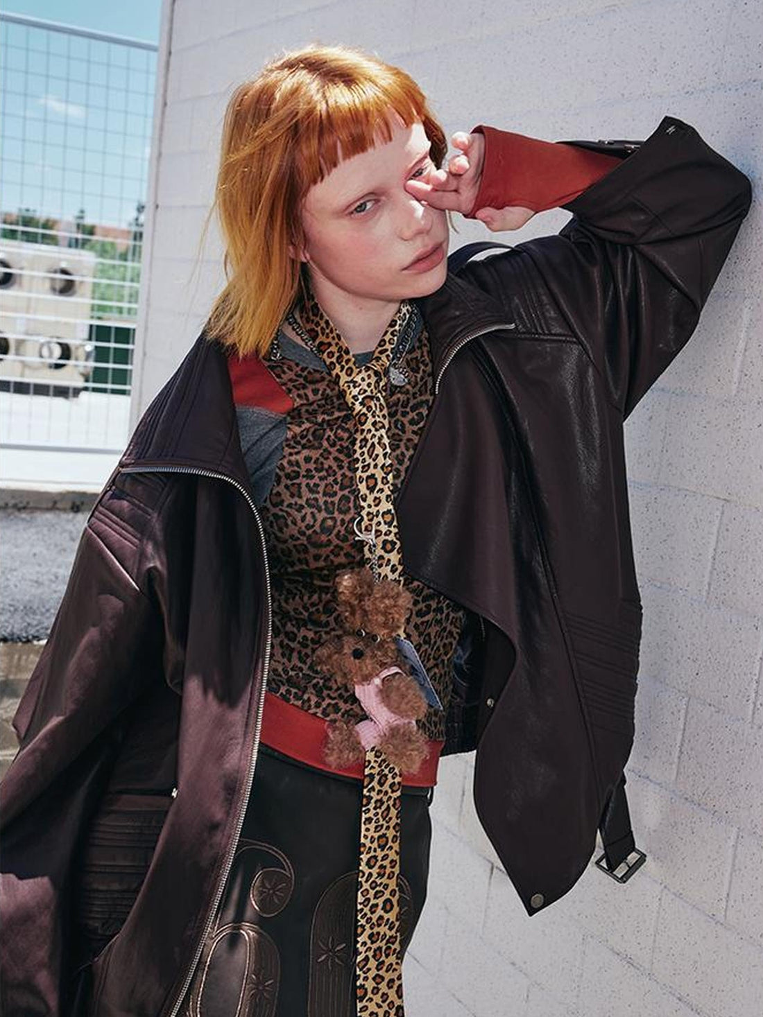 DIDDI MODA Retro Modern Quilted Pu Leather Jacket