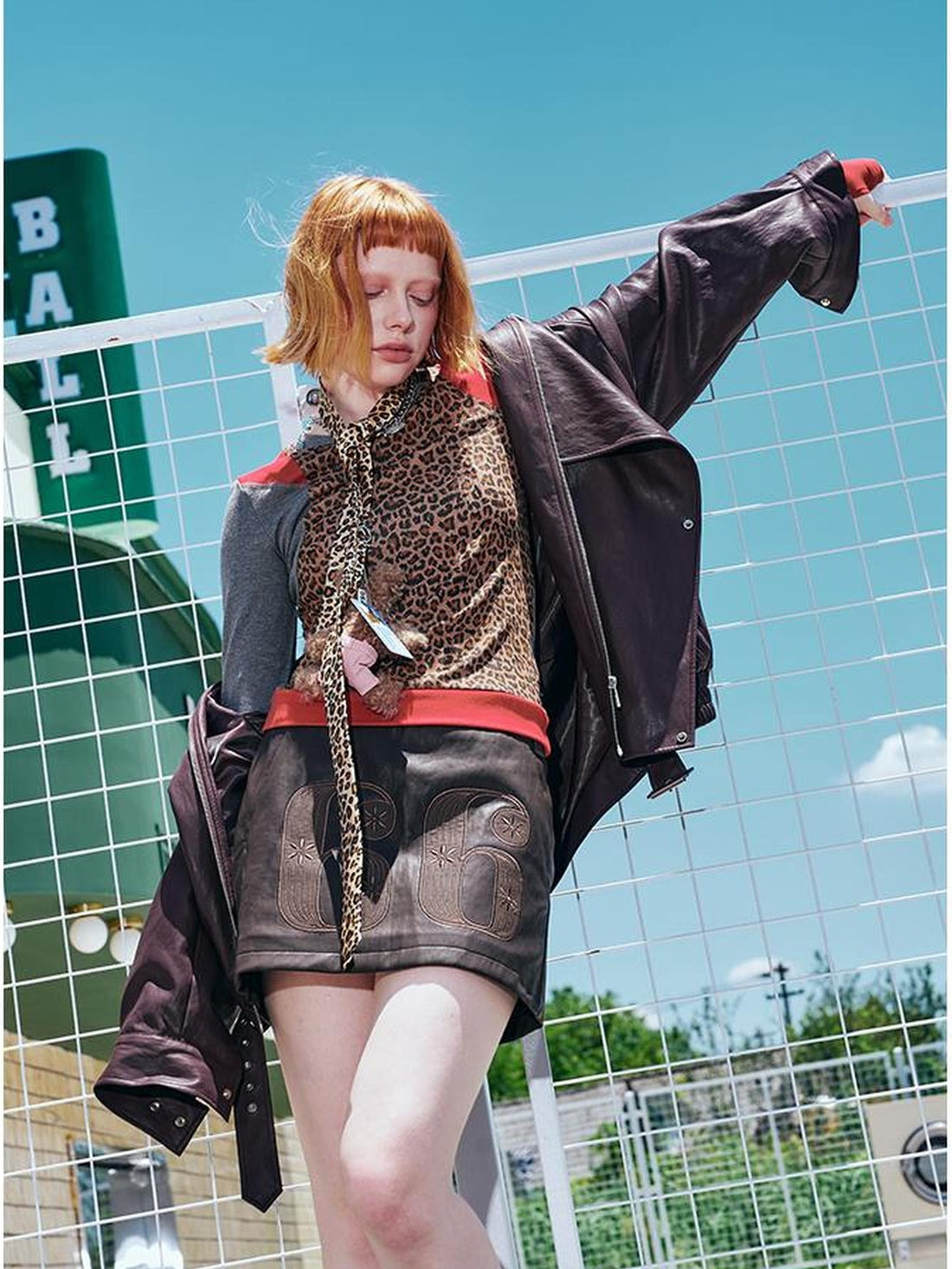 DIDDI MODA Retro Modern Quilted Pu Leather Jacket