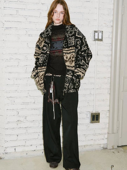 Retro Neutral Patchwork Shearling Jacket