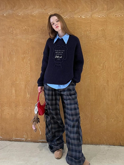 Retro Plaid Cargo Pants For Women Relaxed Fit Stylish Design