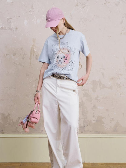 DIDDI MODA Retro Puppy Tee Cat Play Shirt