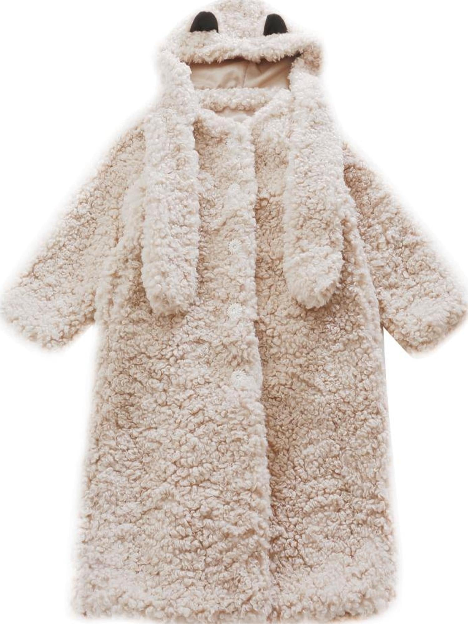 Sweet Mi Retro Quilted Fur Trim Hooded Coat Eco Wash Relaxed Fit