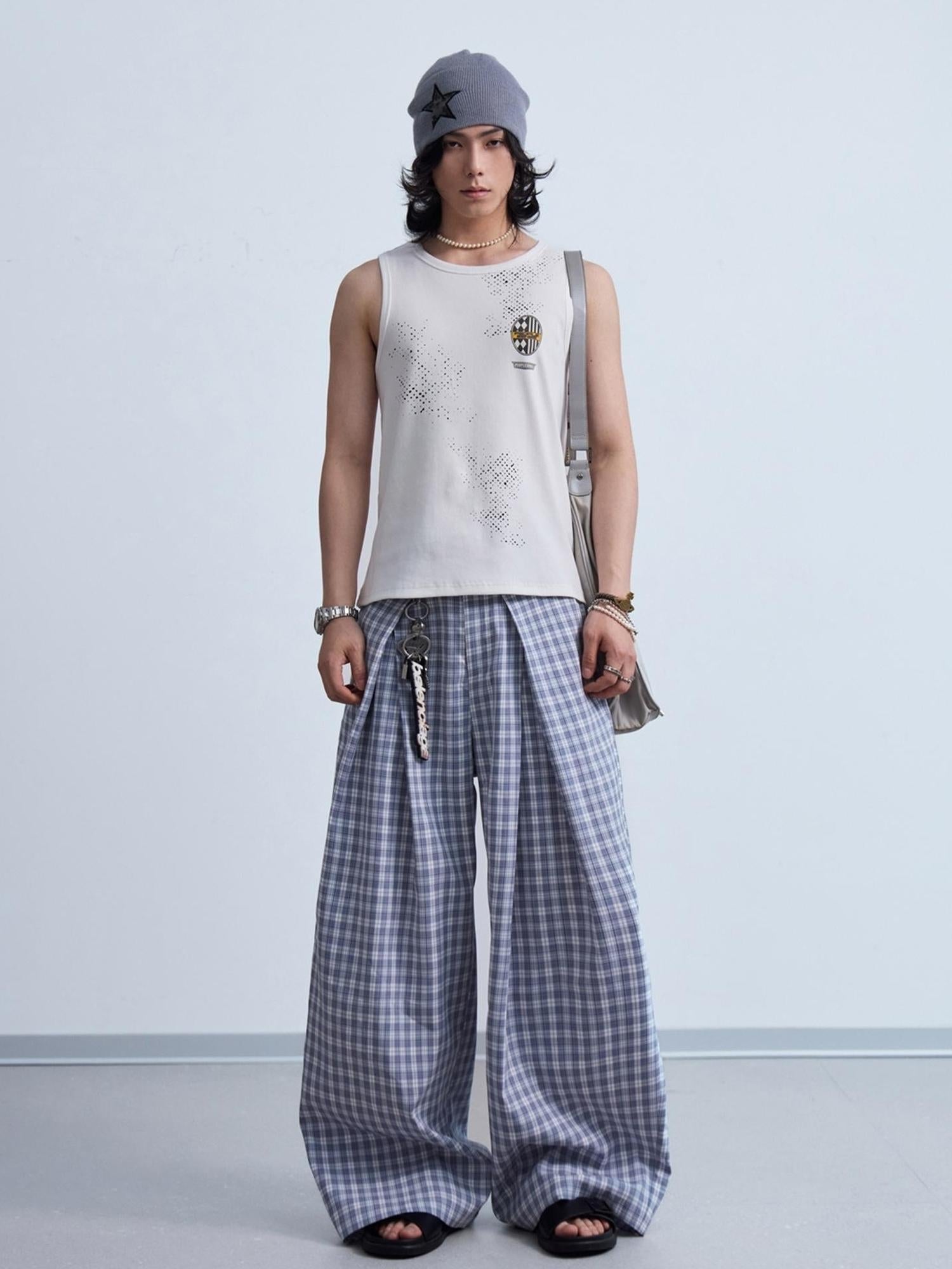 Peoplesense Retro Sleeveless Vintage Vest With Water Slurry Print