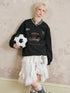 DIDDI MODA Retro Sport V Neck Color Block Sweatshirt
