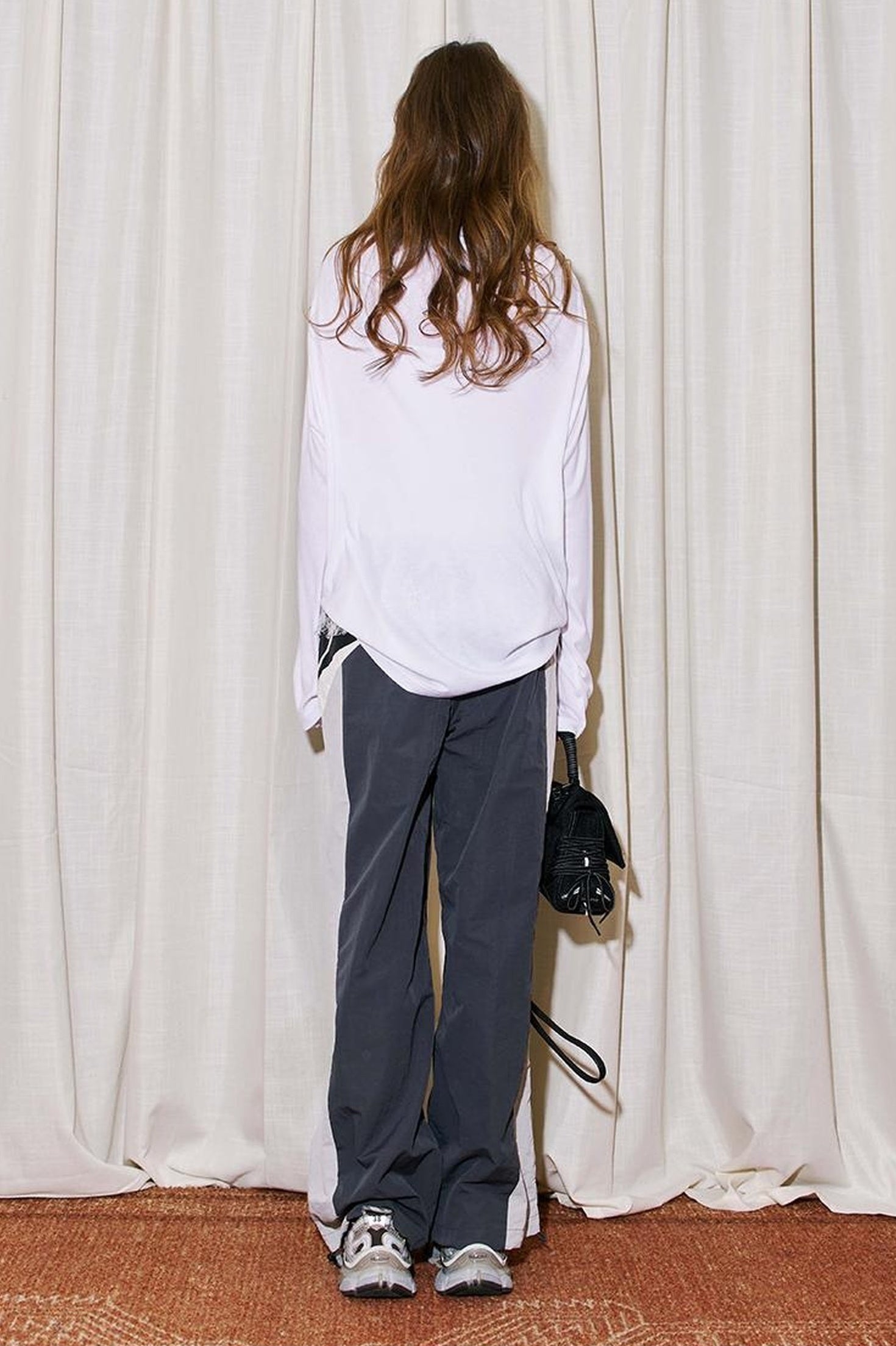 DIDDI MODA Retro Sporty Split Panel Nylon Pants