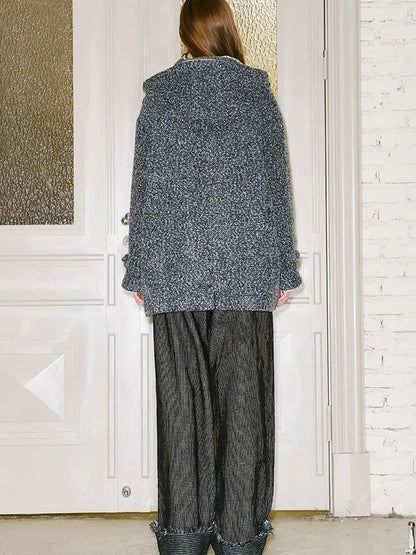 Retro Striped Corduroy Pants Relaxed Straight Leg