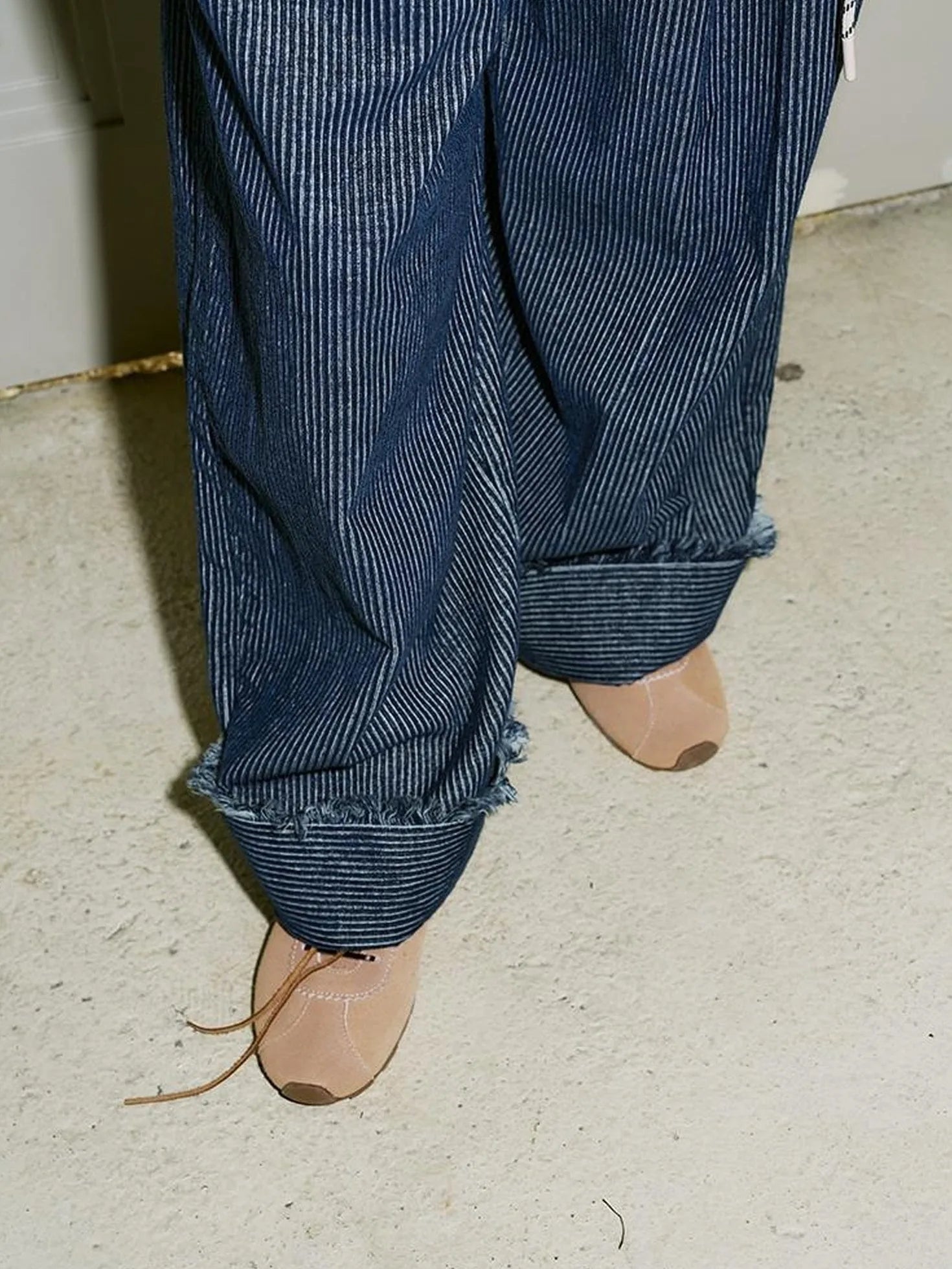 Retro Striped Corduroy Pants Relaxed Straight Leg