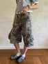 DIDDI MODA Retro Washed Camo Cropped Pants