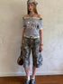Retro Washed Camo Cropped Pants
