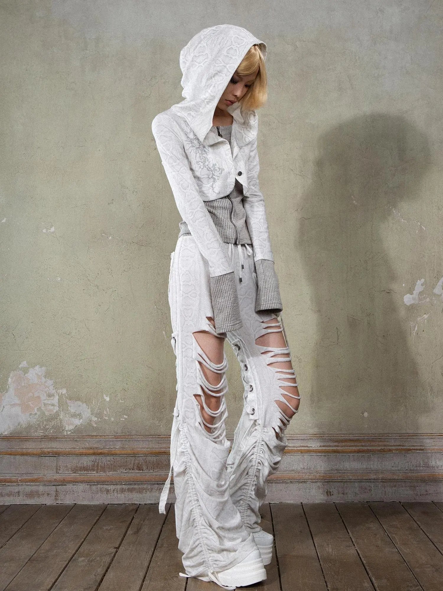 Retro Y2K Punk Knit Cropped Jacket