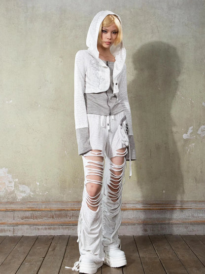 Retro Y2K Punk Knit Cropped Jacket