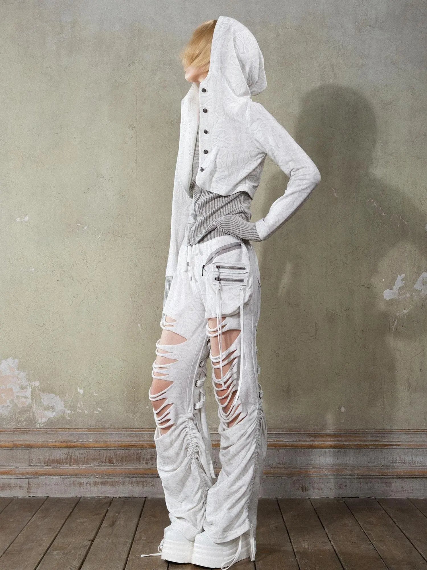 Retro Y2K Punk Knit Cropped Jacket