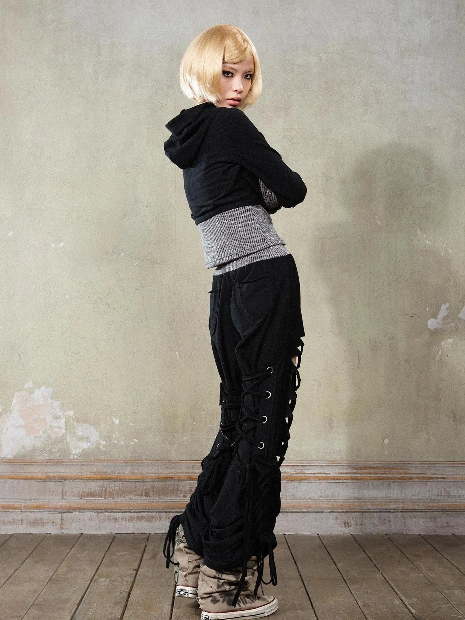 Retro Y2K Punk Knit Cropped Jacket