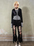 Retro Y2K Punk Knit Cropped Jacket