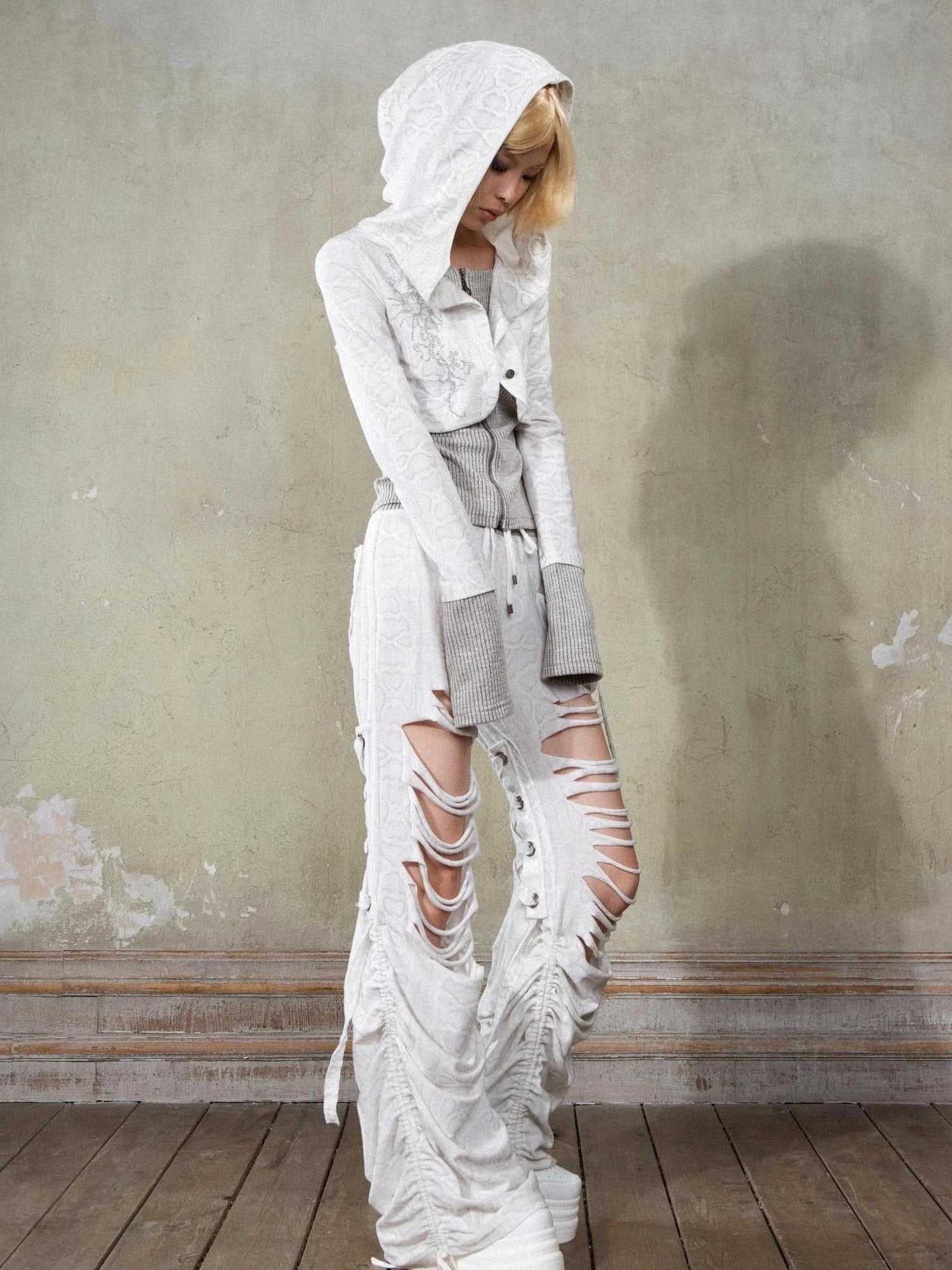 Retro Y2K Punk Knit Cropped Jacket