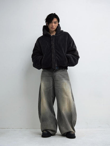 Peoplesense Reversible Camo Hooded Cotton Jacket Thickened Lambswool Fleece