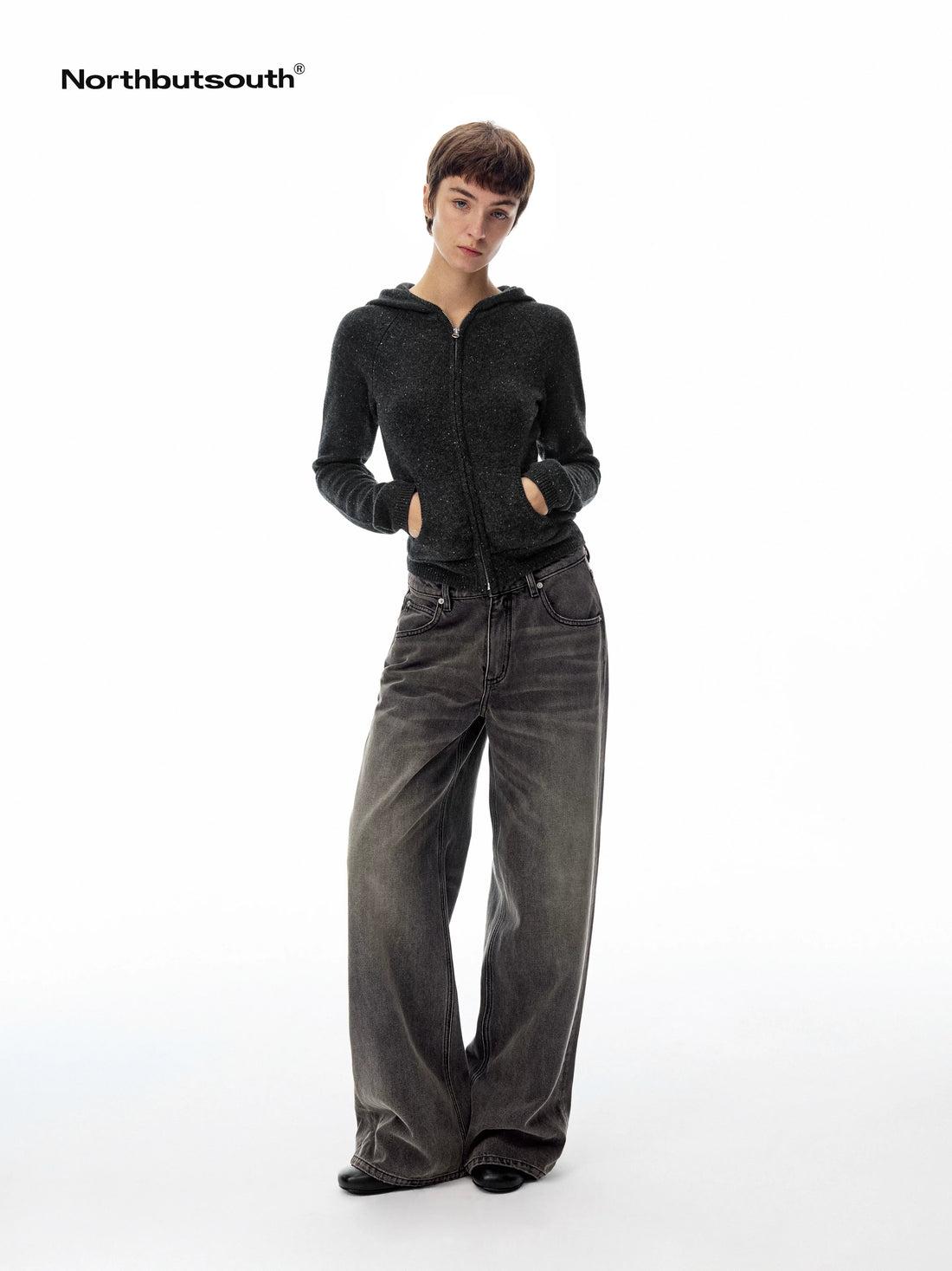 Ribbed Pocketed Cropped Women&