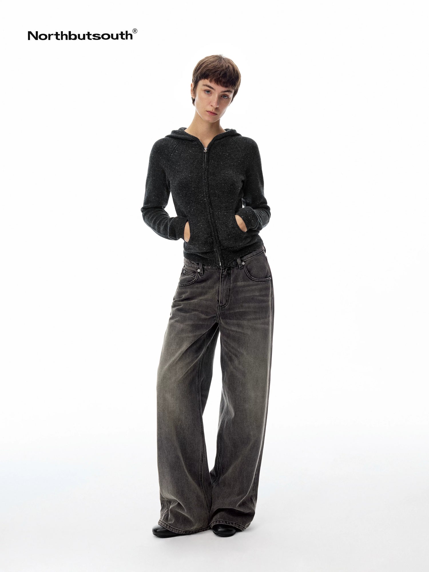 Ribbed Pocketed Cropped Women&