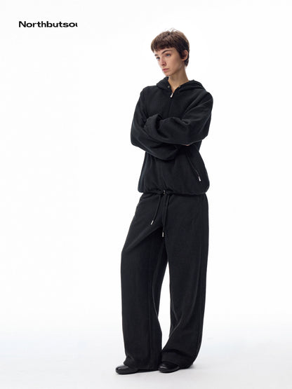 Ribbed Texture Relaxed Casual Women&