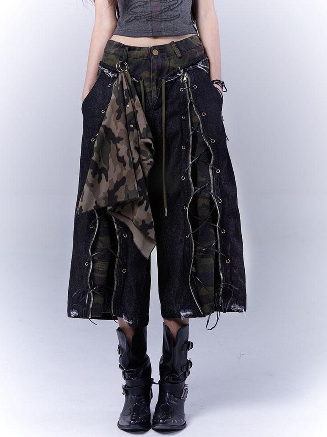 WSW WUSHENWU Rock Camo Sexy Utility Shorts Original Design