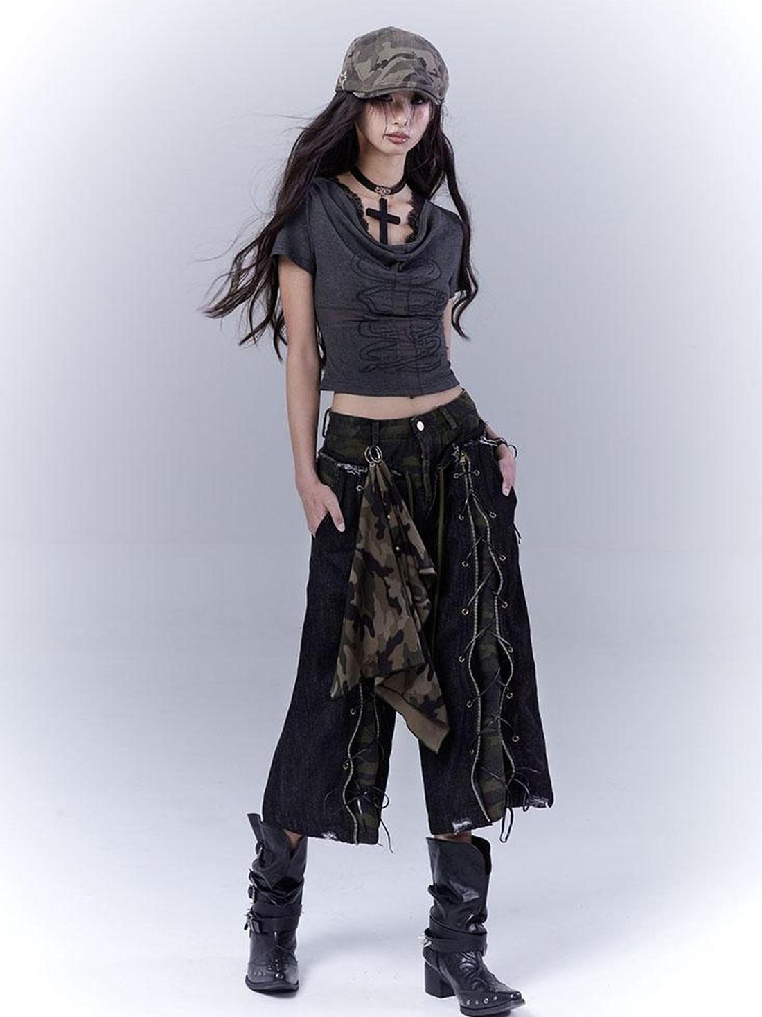 WSW WUSHENWU Rock Camo Sexy Utility Shorts Original Design