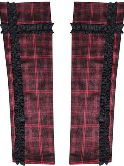 WSW WUSHENWU Rock Chic Red Black Plaid Sleeveless Top