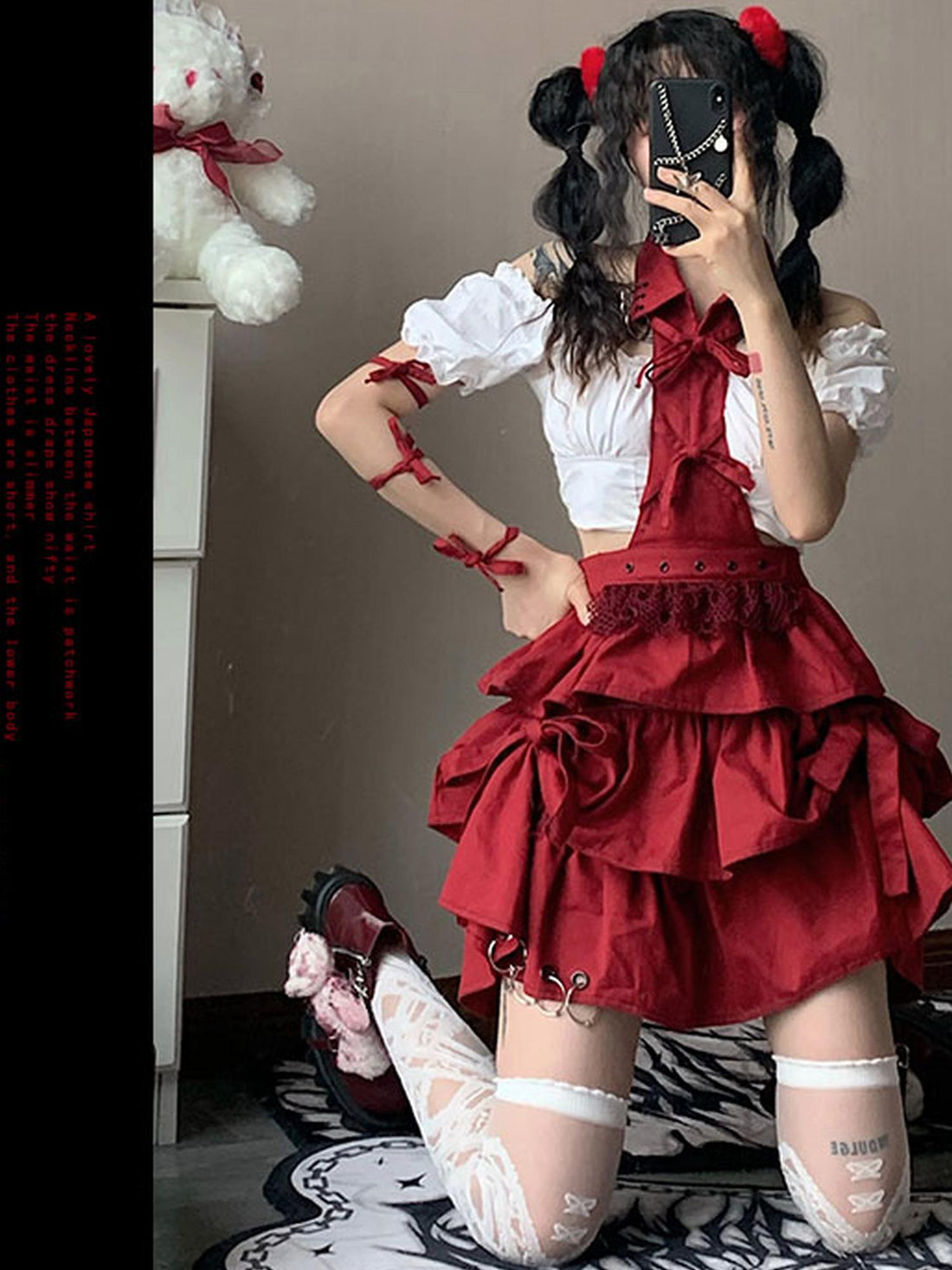 WSW WUSHENWU Rock Sweetie Spicy Ruffled Cake Dress