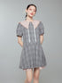 DIDDI MODA Romantic Lace Peter Pan Collar Summer Waist Defining Mini Dress
