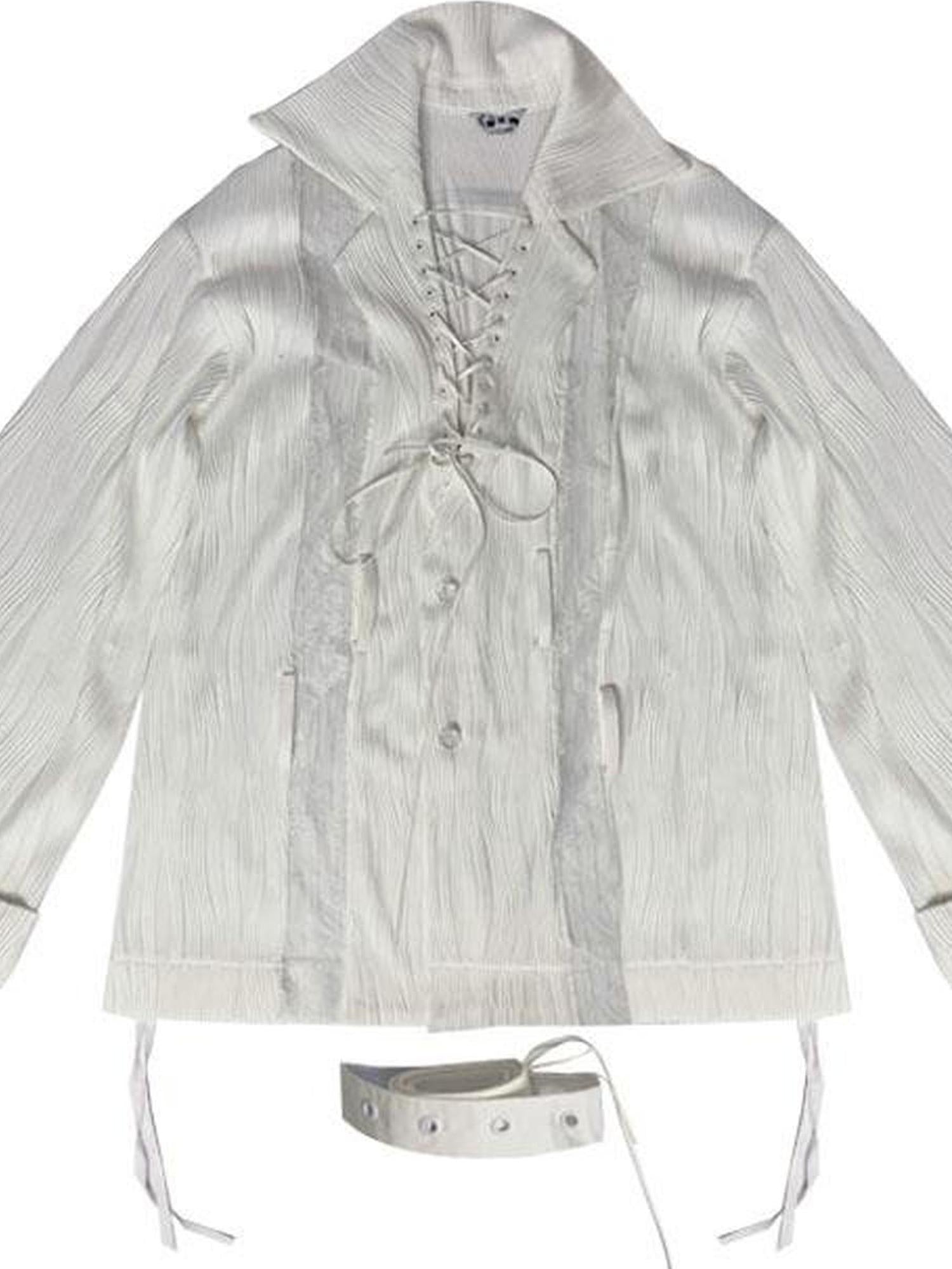 WSW WUSHENWU Rose Gun Hand Textured Lace Shirt Feminine Edgy