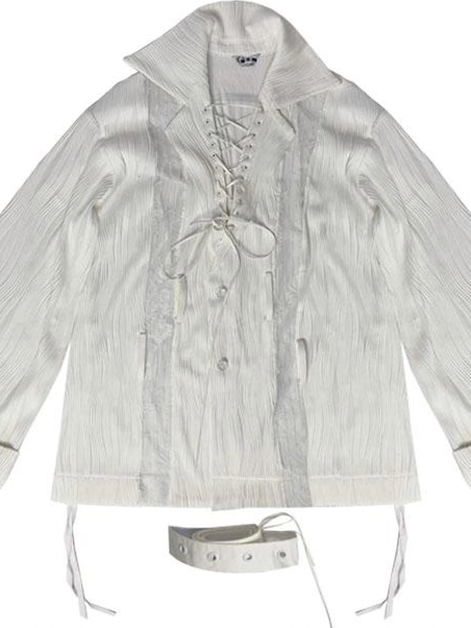 Rose Gun Hand Textured Lace Shirt Feminine Edgy