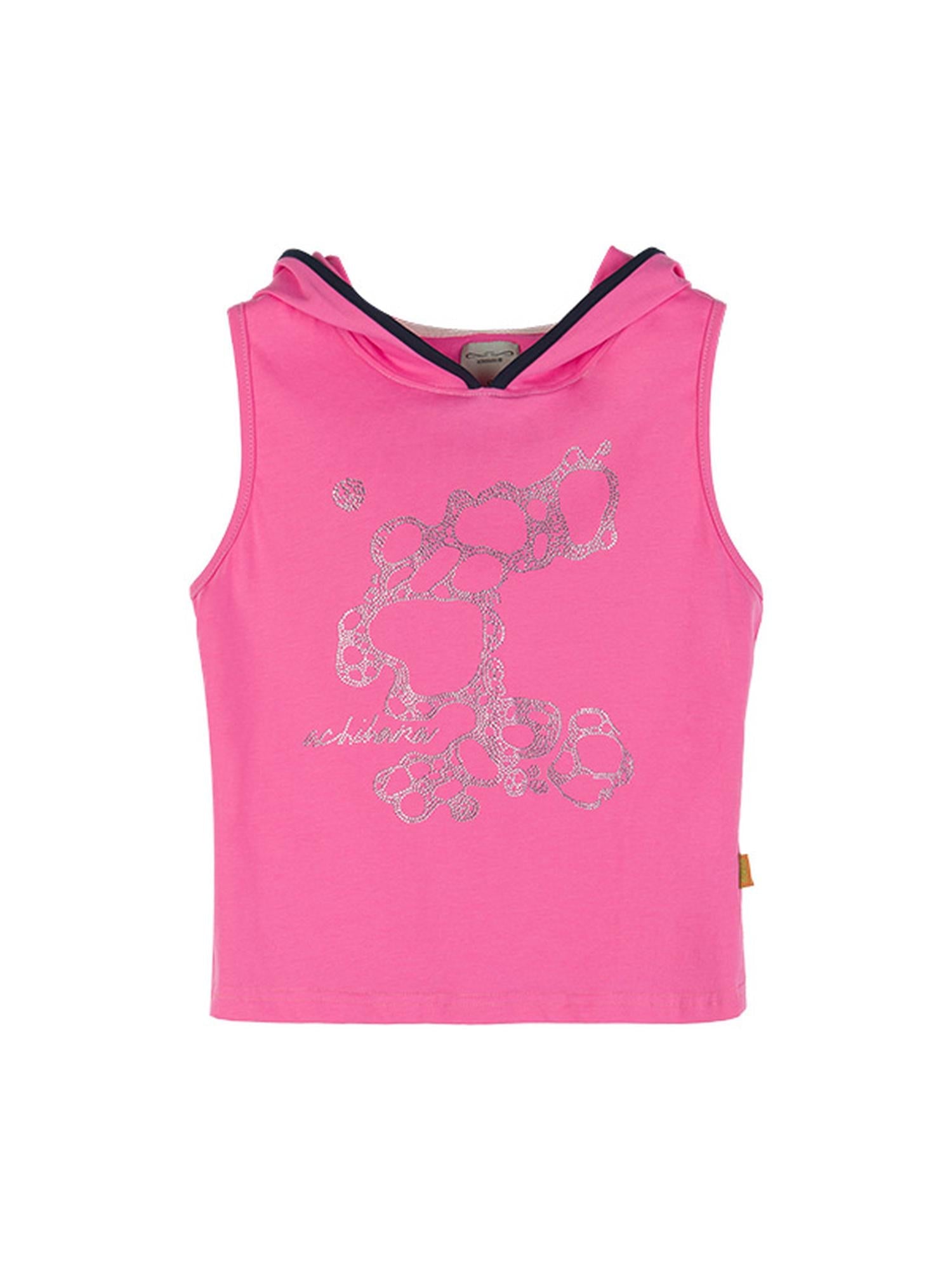 Achihara Tropical Fish Rhinestone Sleeveless Crop Top